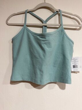Beyond Yoga Light Teal Strappy Cropped Cami